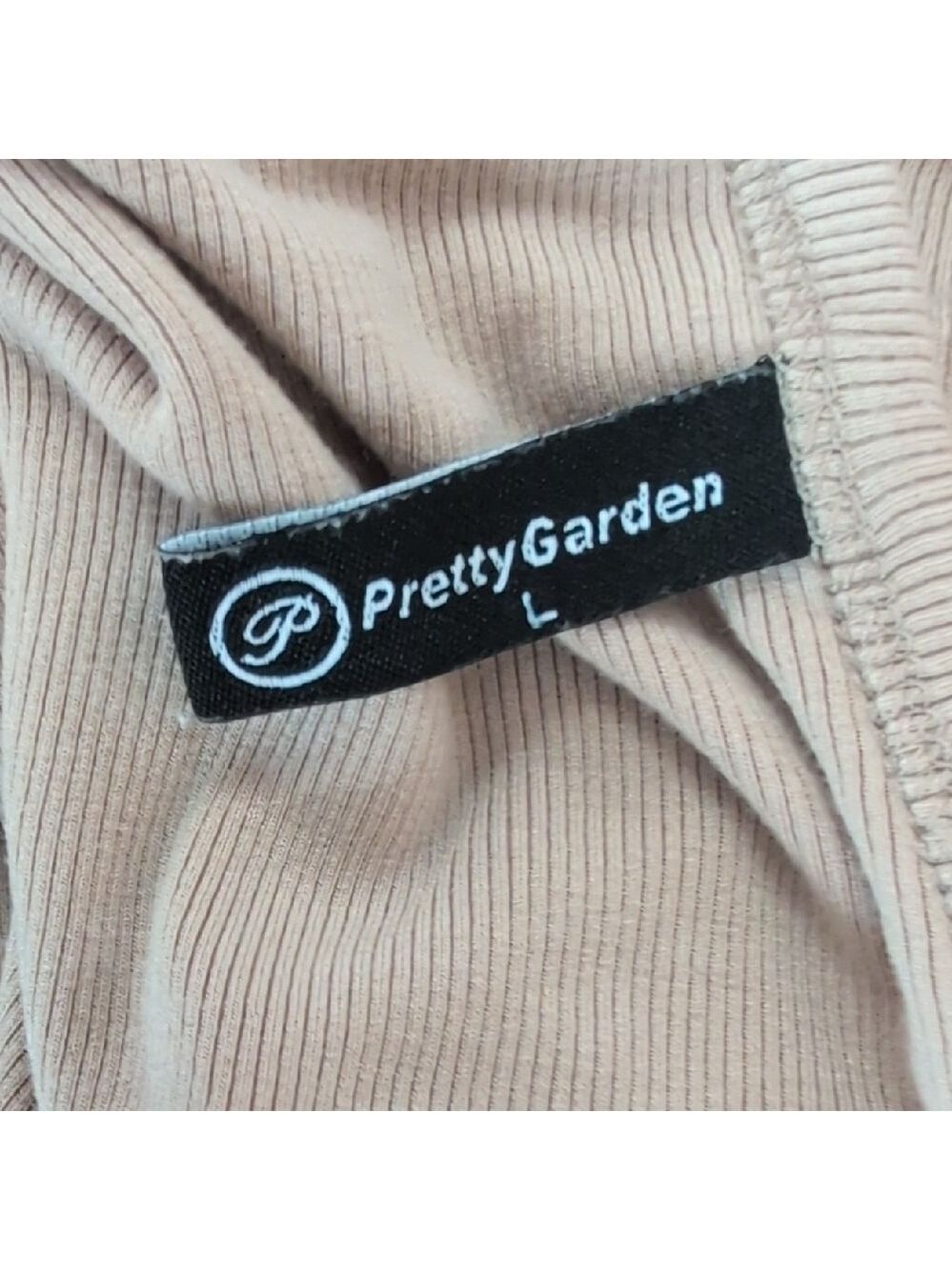 PrettyGarden Beige Soft Ribbed Pajama Lounge 2pc Set L - Picture 6 of 11